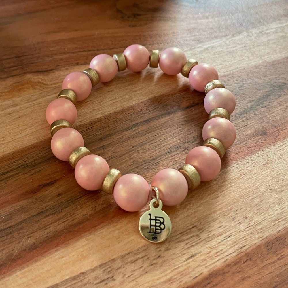 Pink & Gold stretch bracelet by Bourbon & Boweties
